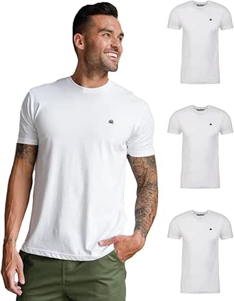 INTO THE AM Mens T Shirt with Logo - Short Sleeve Crew Neck Soft Fitted Tees S - 4XL Fresh Classic Basic Tshirts