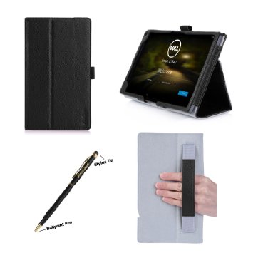 Dell Venue 8 7000 7840 Android Tablet Protective Case with bonus stylus pen - ProCase Flip Stand Leather Folio Cover for 2015 Dell Venue 8 7000 Series 7840 Android Tablet Black