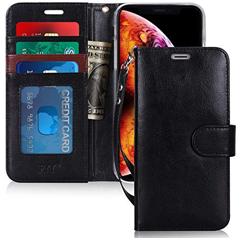 iPhone XR Case, fyy iPhone XR Wallet Case Premium Leather Protector Cover with [Card Slots] Kickstand Flip Case for Apple iPhone XR 6.1 Inch (2018) Black