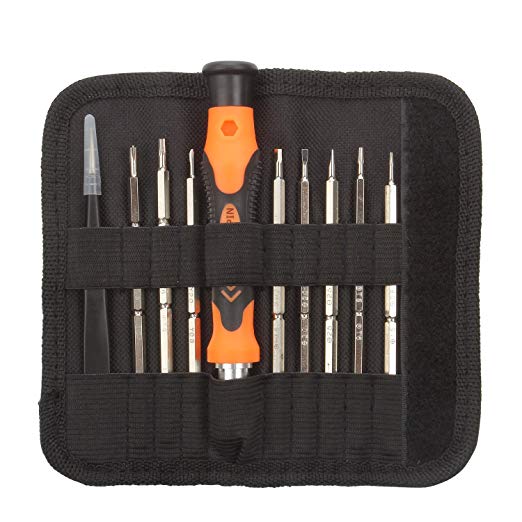 Showpin 10 in 1 Precision Dual Ends Screwdriver Set with 16 Ends Magnetic Bits，Professional Electronics Repair Tool Kit With Portable Oxford Bag for iPhone 7/8/X, iPad, MacBook,Gaming Console,PS4,Gun