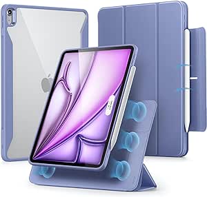 ESR for iPad Air 13 Inch Case M2(2024), iPad Air 13 Case with Pencil Holder, Removable Magnetic Cover, Vertical Stand, Fully Supports Pencil Pro and Pencil(USB-C), Rebound 360 Series, Lavender