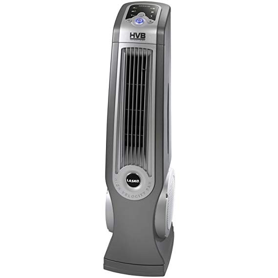 Lasko 4930 Oscillating High Velocity Tower Fan with Remote Control - Features Built-in Timer and Louvered Air Flow Control