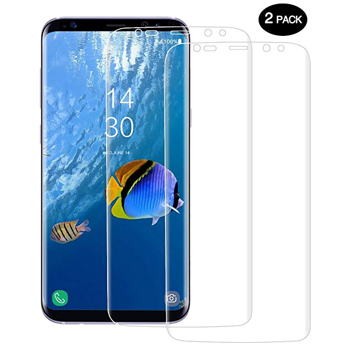 Vkaiy [2 pack] Samsung Galaxy S8 Screen Protector, Case Friendly, Bubble Free, Easy Installation, Ultra 3D Touch TPU Plastic Screen Protector for Samsung Galaxy S8