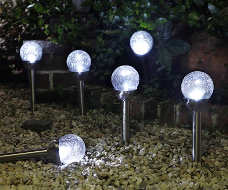 Grand Patio Solar Powered Ball Path Lamp for Path, Patio, Deck, Driveway and Garden, Set of 4