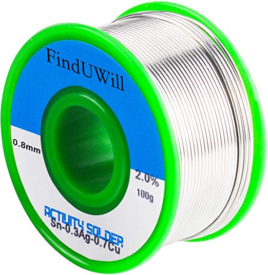 (0.8mm,100g) Lead-free Solder Wire Flux-core Solder Welding Wire Electrical Soldering with Rosin Core,Sn99 Cu0.7 Ag0.3 0.22 lbs