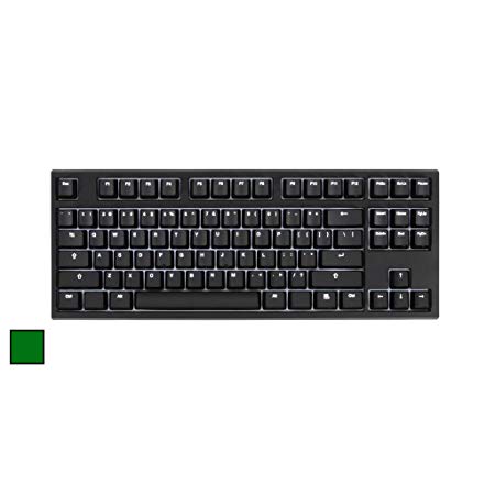 Code V3 87-Key Illuminated Mechanical Keyboard - White LED Backlighting, Black Case (Cherry MX Green)