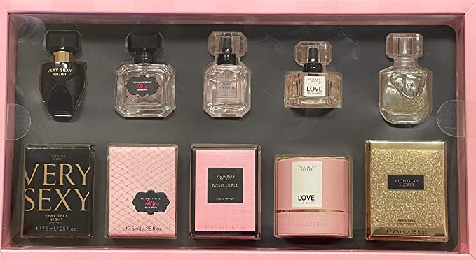 Victoria's Secret Eau De Parfum Gift Set - .25 oz in Love, Tease, Bombshell, Very Sexy Night, Angel Gold