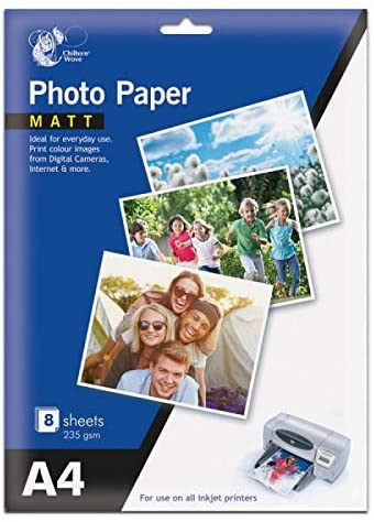 16 Sheets Matt Photo Paper A4 /2 Packs of 8