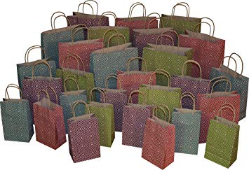 Kraft Gift Bags, 28ct bulk set, assorted sizes