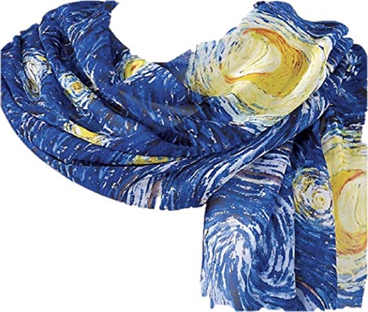 Beautiful Van Gogh Starry Night Scarf - Beautiful, Lightweight, Soft, Skin-friendly, Perfect-Size (18" x 58")