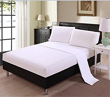 Felicite Home Ultra Soft Sheet Set - Fade Resistant, Wrinkle Free, No Ironing Necessary, Hypoallergenic - Luxury Bed Linens - 2500 Thread Count Microfiber Sheet Set (King, White)