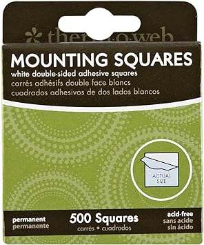 Thermoweb Mounting Squares 500-Pack, White, 1/2-Inch