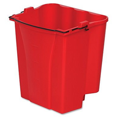 Rubbermaid Commercial FG9C7400RED Dirty Water Bucket for Wavebrake Bucket and Wringer, 18-Quart, Red