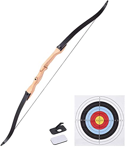 AW 65" Recurve Bow Right Hand Draw Weight 30lbs Traditional Archery Hunting Take Down Long Bow Outdoor