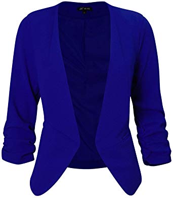 Michel Women's Open Front Draped Asymmetric Work Blazer Jacket