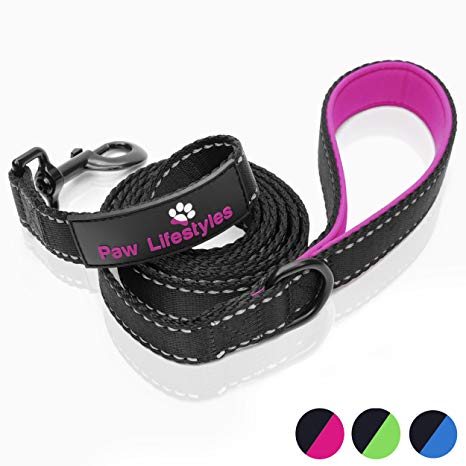 Paw Lifestyles Extra Heavy Duty Dog Leash - 6ft Long - 3mm Thick, Soft Padded Handle For Comfort - Perfect Leashes for Medium and Large Dogs