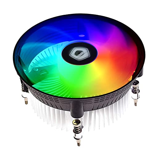 ID-COOLING DK-03i CPU Cooler for LGA1200/115X, 60mm Height Low-Profile CPU Air Cooler with Aluminum Fins, Rainbow RGB Lighting, 120mm PWM Fan, Thermal Compound Included, TDP 100W