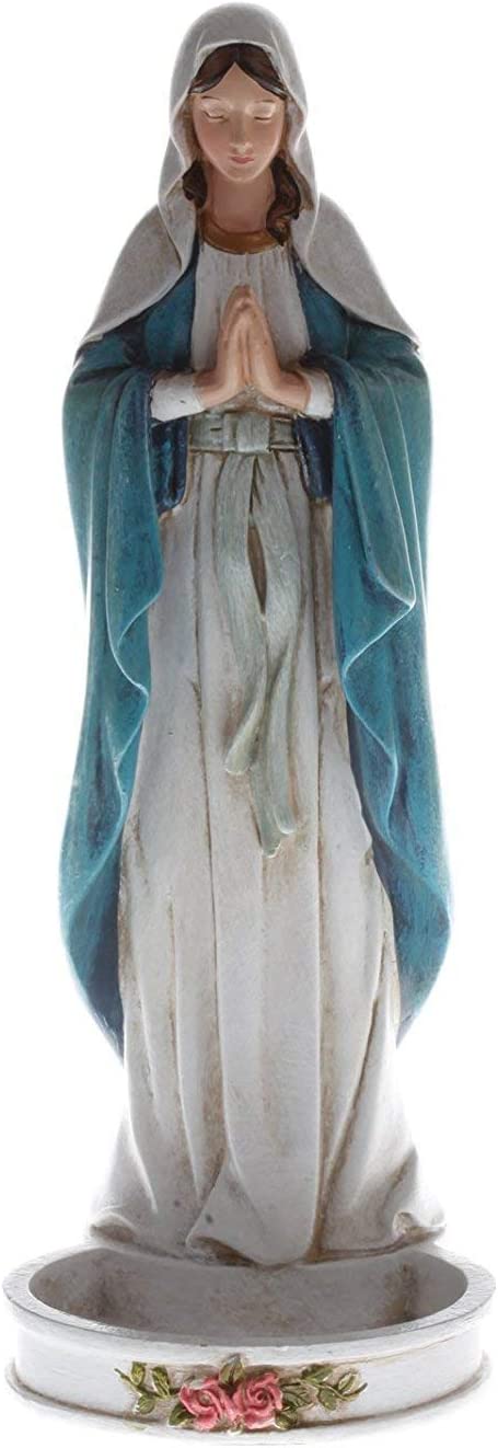 CB Praying Our Lady of Grace The Virgin Mary Rosary Holder Statue Figurine, 8 Inch