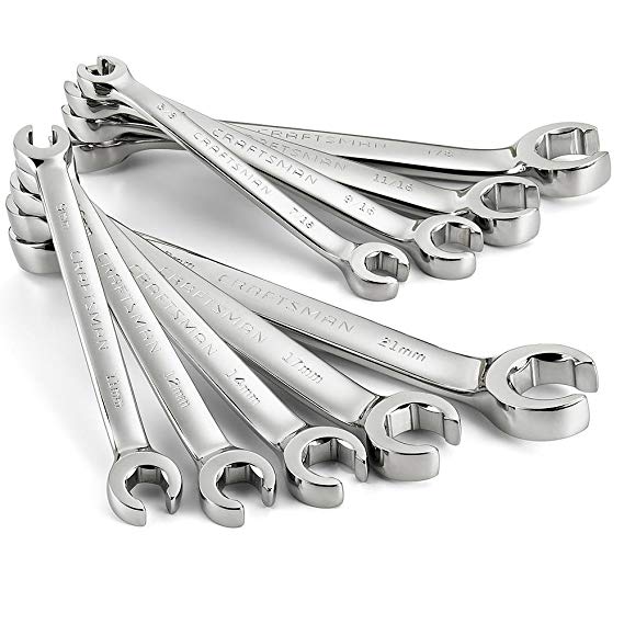 Craftsman 10 pc. Standard and Metric Flare Nut Wrench Set