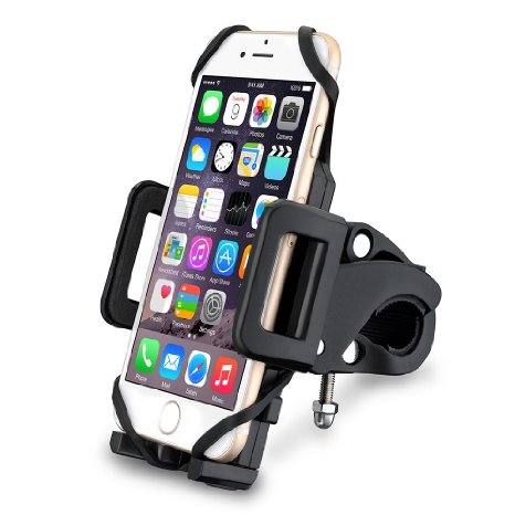 Bike Mount Bicycle Holder, VicTsing® Universal Motorcycle Handlebar Holder Cradle Clamp with Rubber Strap For iOS Android Smartphone, iPhone, Samsung Galaxy, Nexus, Motorola, Nokia, HTC, GPS other Devices, 360 Degrees Rotatable