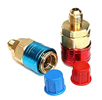 Atoplee Car Ac R134a Quick Coupler Adapter Automotive High Low Pressure Adapter, 1/4 inch SAE