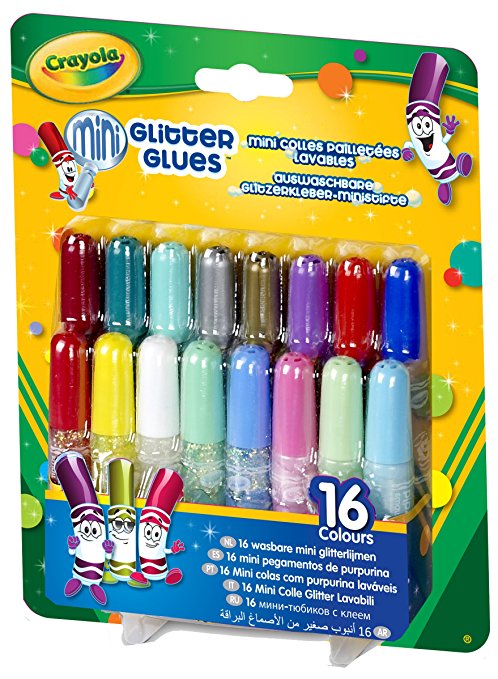 Crayola; Mini Washable Glitter Glue; Art Tools; 16 ct.; 16 Sparkly Colors; Great for Arts and Crafts