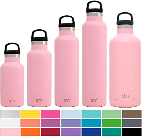 Simple Modern Ascent Water Bottle - Narrow Mouth, Vacuum Insulated, Double Wall, 18/8 Stainless Steel Powder Coated - 5 Sizes, 30  Colors