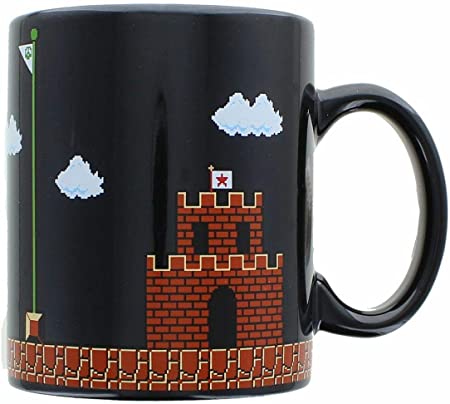 Super Mario Collectibles | Super Mario 8-Bit Boss Black Ceramic Coffee Mug