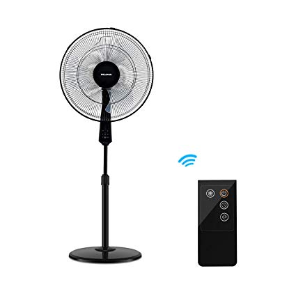 Pelonis 3-Speed Oscillating Adjustable 18-Inch Stand Fan with Timer and Remote FS45-3ER