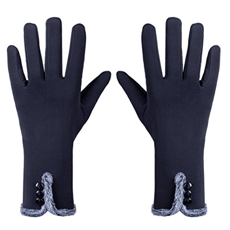 GLOUE Women's ScreenTouch Gloves Warm Weather Lined Thick Touch Warmer Winter Gloves