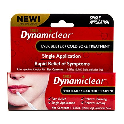 Dynamiclear Non-Prescription Over the Counter Drug - Cold Sore/Fever Blister (“Herpes Outbreak”) Single Use Treatment with Camphor (.016 oz.)