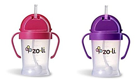 ZoLi BOT 2 Pack Sippy Cup (Pink, Purple)