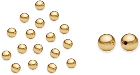100pcs Tarnish Resistant 6mm Seamless Smooth Round Spacer Beads Gold Plated Brass for Jewelry Craft Making BF252-6