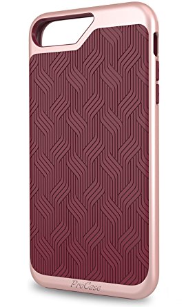 iPhone 7 Plus Case, ProCase Slim Hybrid Armor Protective Cover Bumper Case for Apple iPhone 7 Plus 5.5-Inch 2016 -Burgundy Red