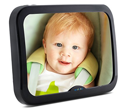 Baby Mirror For Car| Baby Car Mirror Helps keep an Eye on your Rear Facing Infant | Back Seat Mirror is Wide, Convex,Clear View, Shatterproof and Adjustable | Car Seat Mirror By Enovoe