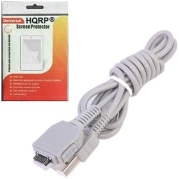 HQRP USB Cable / Cord compatible with SONY Cyber-shot DSC-T9 DSC-T90 DSC-TX1 DSC-W110 DSC-W120 Digital Camera plus HQRP LCD Screen Protector