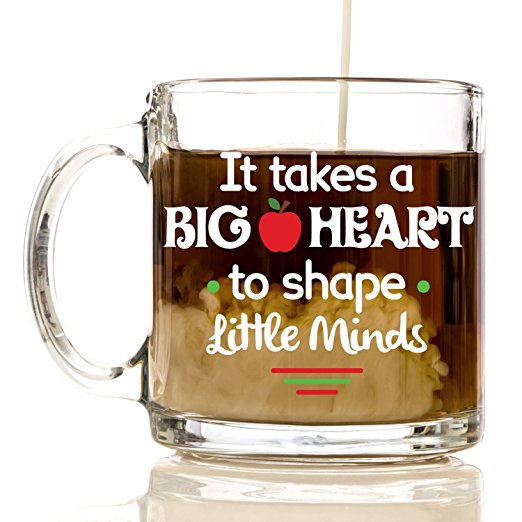 It Takes a Big Heart to Shape Little Minds Coffee Mug 12 oz. - Perfect for Teachers Gifts, Teacher Appreciation Gifts, Best Christmas Gifts for Teachers, Teacher Assistant, Appreciation