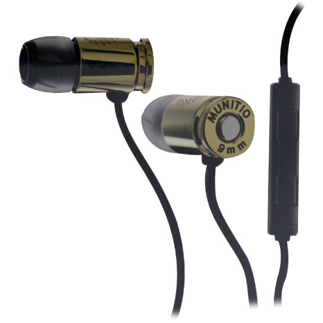 Munitio NINES Tactical Earphones with 3 Button Mic Control Gold