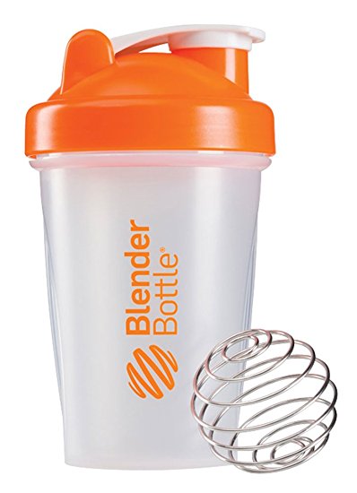 BlenderBottle Classic Shaker Bottle, Clear/Orange, 20-Ounce
