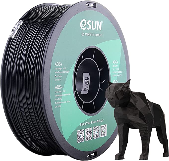 eSUN ABS  Filament 1.75mm, 3D Printer Filament ABS Plus, Dimensional Accuracy  /- 0.05mm, 1KG Spool (2.2 LBS) 3D Printing Filament for 3D Printers, Black