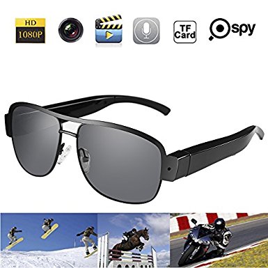 1080P HD Mini Camera Sunglasses DVR Video Audio Recorder Eyewear Camcorder Hidden Sport DV Cam (8GB)