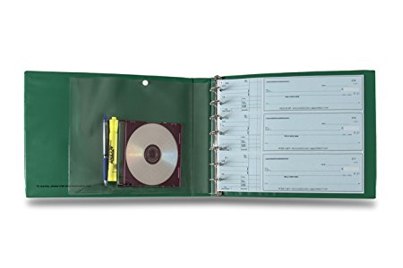 7 Ring 3 on a Page Check Book Binder with GREEN cover By Starbinders Green