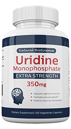 Uridine Monophosphate Maximum Strength 350 mg, 60 Vegetarian Capsules, Choline Enhancer, Brain & Memory Nootropic Supplement, Pure Uridine Powder Complex Formula, Non-GMO, No Filler Pills, Made in USA