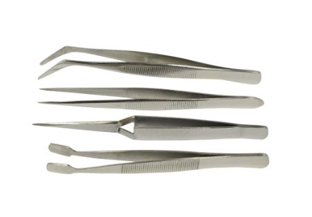 SE - Tweezers Set - Hobby Stainless Steel 4 Pc - TW2-411