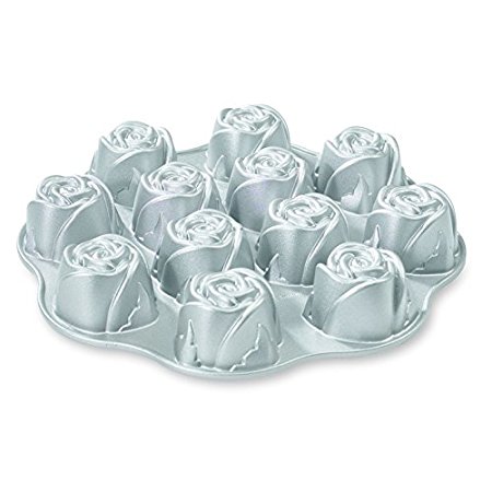 Nordic Ware Cast-Aluminum Nonstick Muffin Pan, Sweetheart Rose