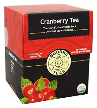 Organic Cranberry Tea - Kosher, Caffeine-Free, GMO-Free - 18 Bleach-Free Tea Bags