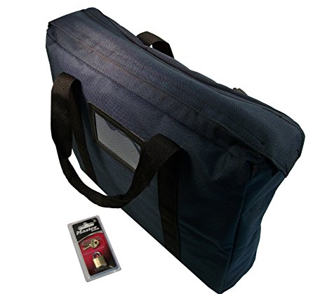 Fire Resistant Briefcase Style Bag Lockable (Navy Blue)