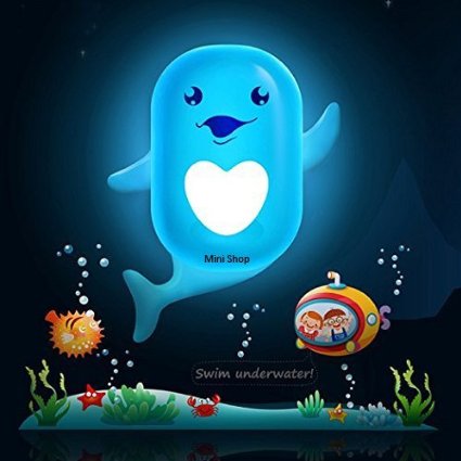 BH Body Cute Kids Plug-in Wall Sensor Night Light Lamp Dolphin