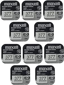 10 x Maxell SR626SW SR626 AG4 377 1.55v Watch Batteries