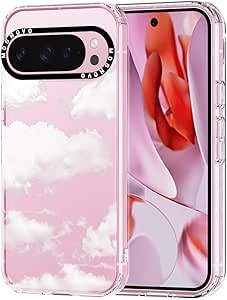 MOSNOVO Case for Google Pixel 9 Pro XL, [Buffertech 6.6ft Military-Grade Drop Protection] [Anti Peel Off Tech] Clear TPU Bumper Phone Case Cover Design - Cloud